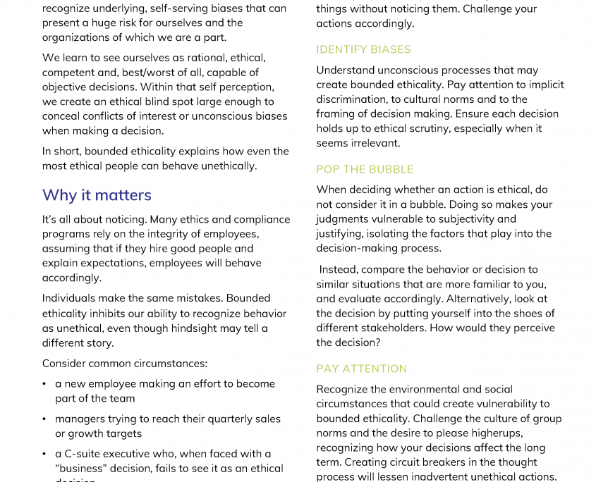 Behavioral Science One Sheets - Ethical Systems